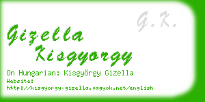 gizella kisgyorgy business card